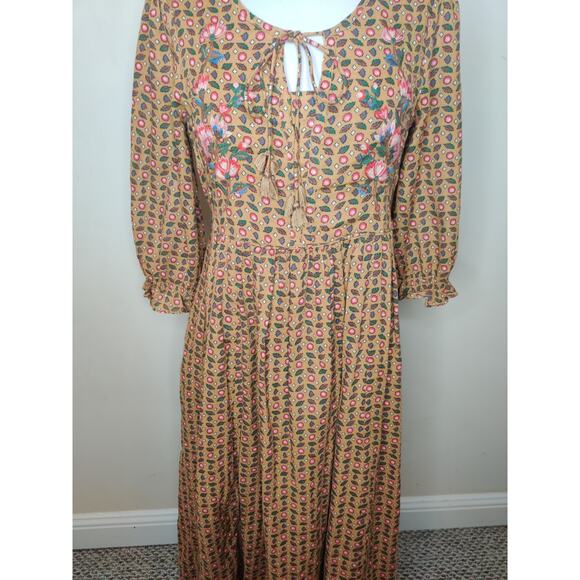 April Cornell Safflower Embroidered Maxi Dress Pockets Prairie Cottage - XXS - Picture 7 of 16